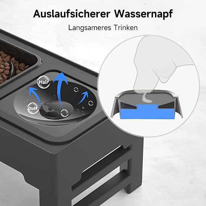 ELS PET Erhöhter Hundenapf: 2-in-1 Auslaufsicher Faltbarer Wassernapf & Langsamfutternapf mit 4 Höhe