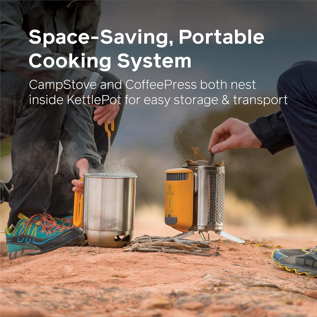 BioLite, CampStove KettlePot & Kaffee Set, Edelstahl Kochgeschirr Zubehör für Camping & Outdoor