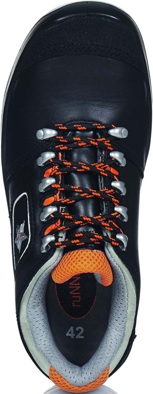 ruNNex Sicherheitsschuhe S3 Arbeitsschuhe mit Alu-Kappe, baugeeignet, 43, schwarz, 5307 43 EU Schwar