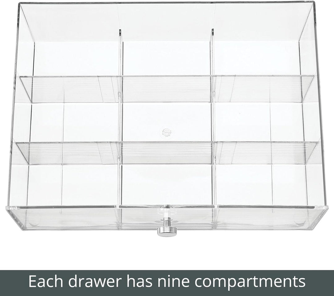 mDesign Küchen Organizer mit 3 Schubladen – Aufbewahrungsbox für Teebeutel, Kaffeepads, Süssungsmitt
