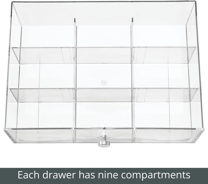 mDesign Küchen Organizer mit 3 Schubladen – Aufbewahrungsbox für Teebeutel, Kaffeepads, Süssungsmitt