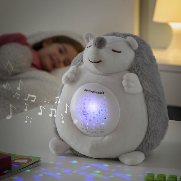 Plüsch-Igel mit weissem Rauschen und Nachtlicht-Projektor Spikey InnovaGoods