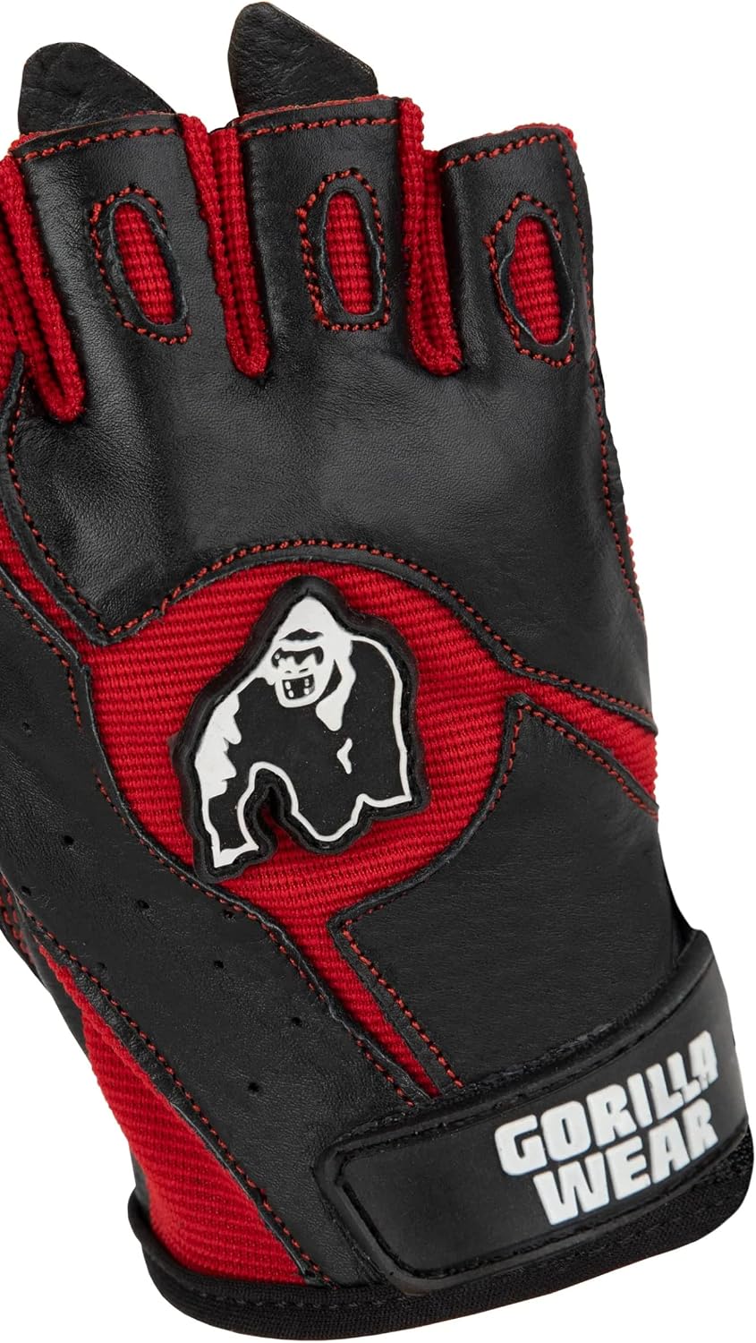 Gorilla Wear - Mitchell Training Gloves - Schwarz/Rot - Bodybuilding und Fitness Accessoires für Dam