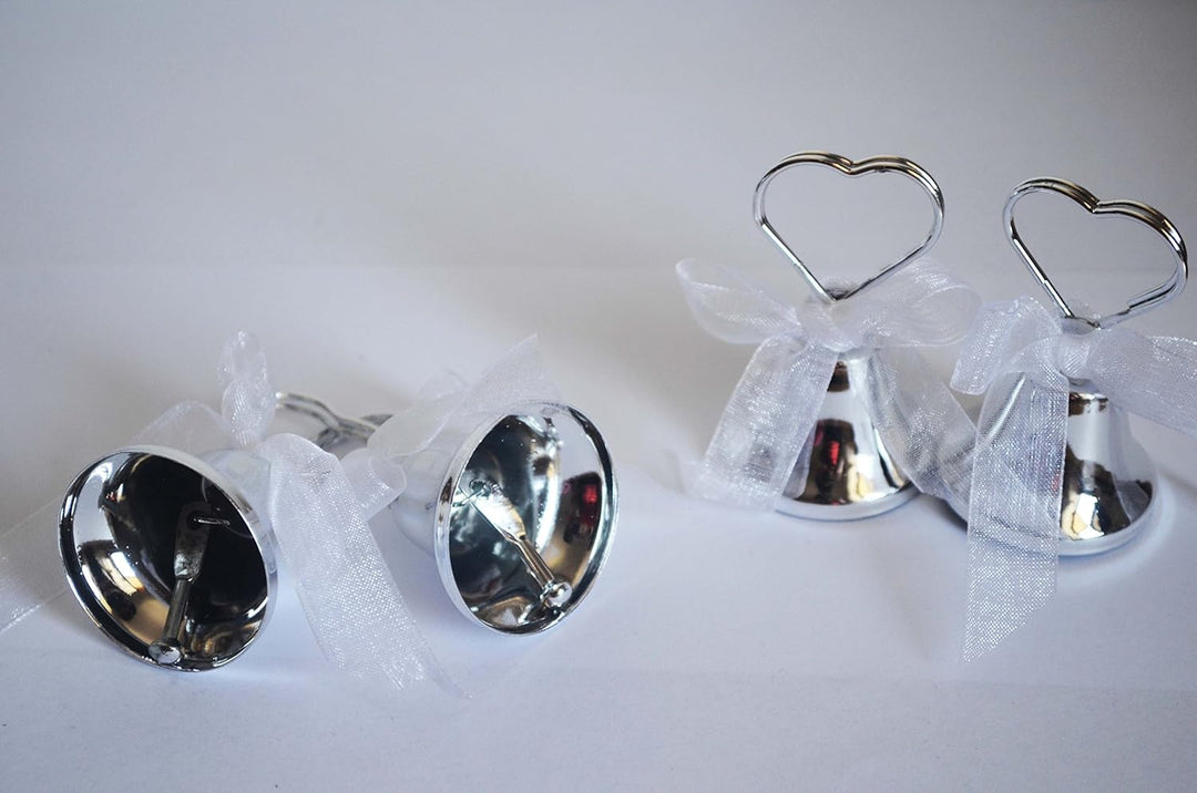 20 Stück Silber Küssen Glöckchen Kussglocke Gastgeschenk Namenskärtchen Hochzeit Tischkärtchen