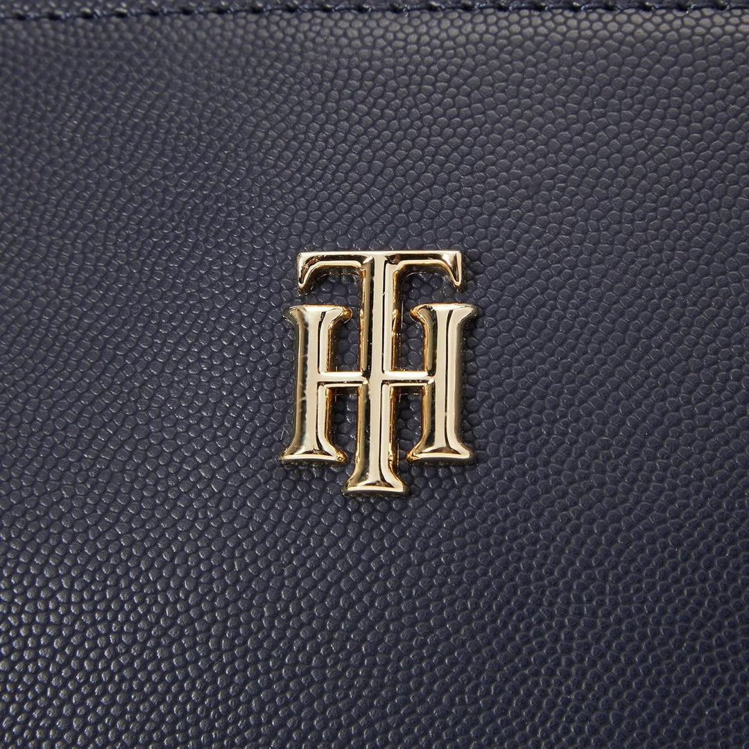 Tommy Hilfiger Damen Th Timeless Med Tote Aw0aw13152 Tragetasche Blau (Space Blue), Blau (Space Blue