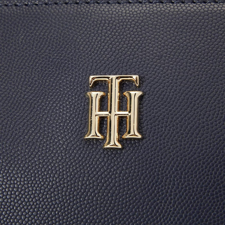 Tommy Hilfiger Damen Th Timeless Med Tote Aw0aw13152 Tragetasche Blau (Space Blue), Blau (Space Blue