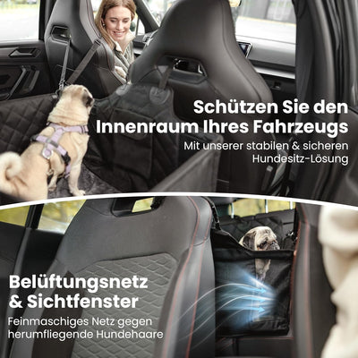 2GOODz Hunde Autositz für Rückbank mit Flauschiger Zusatzdecke - Hundedecke für kleine, mittlere Hun