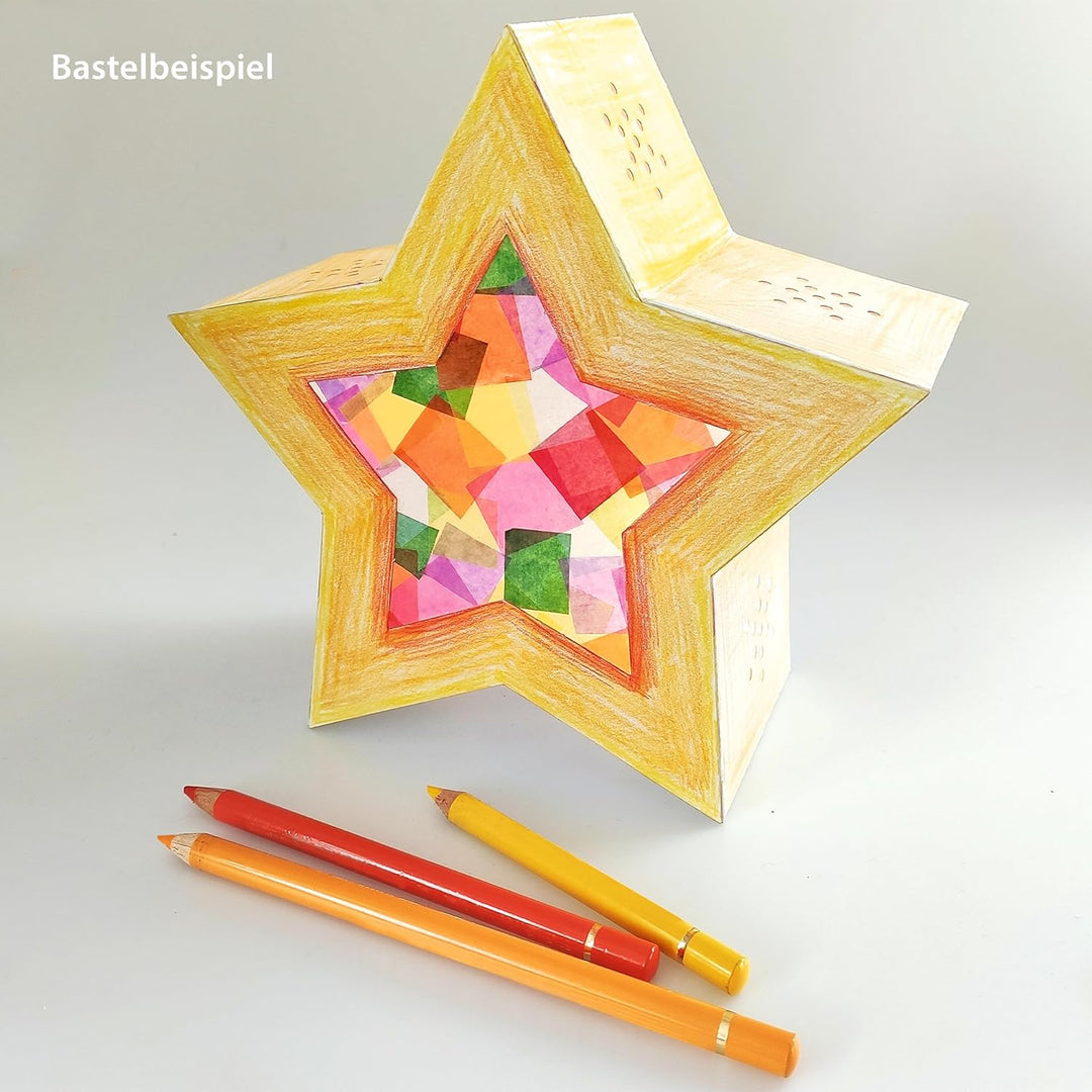 Ursus 18770002 - Twinkle Star, weiss, ca. 19,3 x 18,3 x 8 cm, Laternen Rohling Stern aus Fotokarton