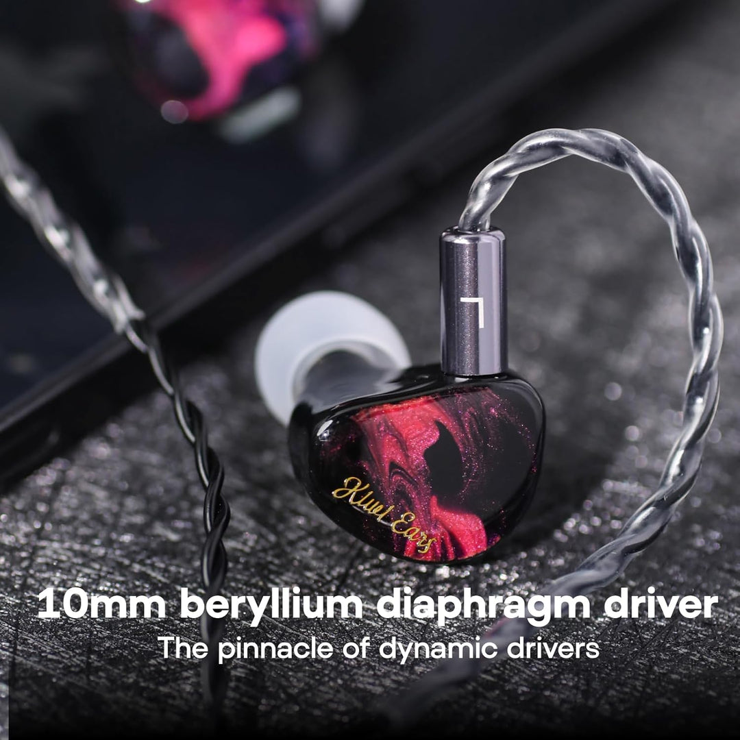 LINSOUL Kiwi Ears Cadenza 10mm Beryllium Dynamic Driver IEM 3D Printed with Detachable Interchangeab