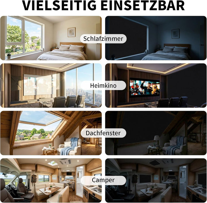 BKSAI Fenster Verdunkelung Dachfenster Leinenoptik Material-Upgrade für Faltenfreie Verdunklungsroll