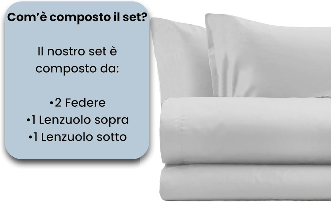 Italian Bed Linen Max Color Bettwäsche-Set, Hell Grau, Doppelte, Hell Grau