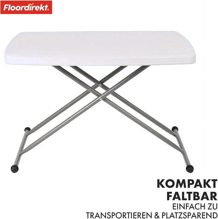 Floordirekt- Gartentisch Klappbar Kunststoff 75,5 x 49 cm - Buffettisch mit Tragegriff - Klapptisch