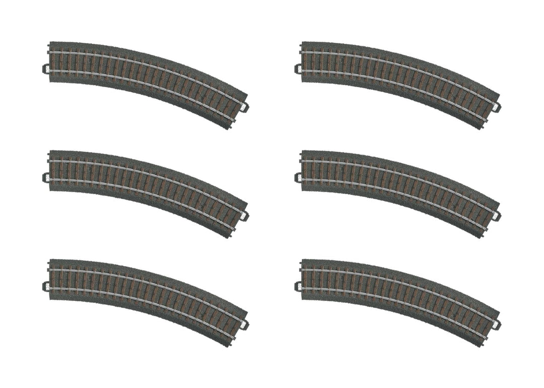 Märklin 24130 - Gebogenes Gleis, 6er Set, C-Gleis, Spur H0