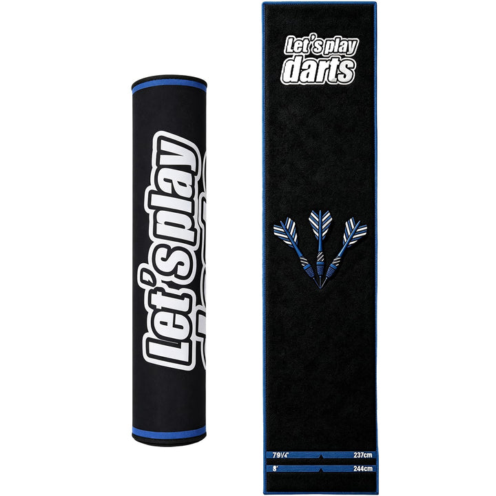 Dartmatte mit Oche Markierung 260 x 60 cm, rutschfeste Dart Teppich Matte | mit Abwurflinie, Gummi U