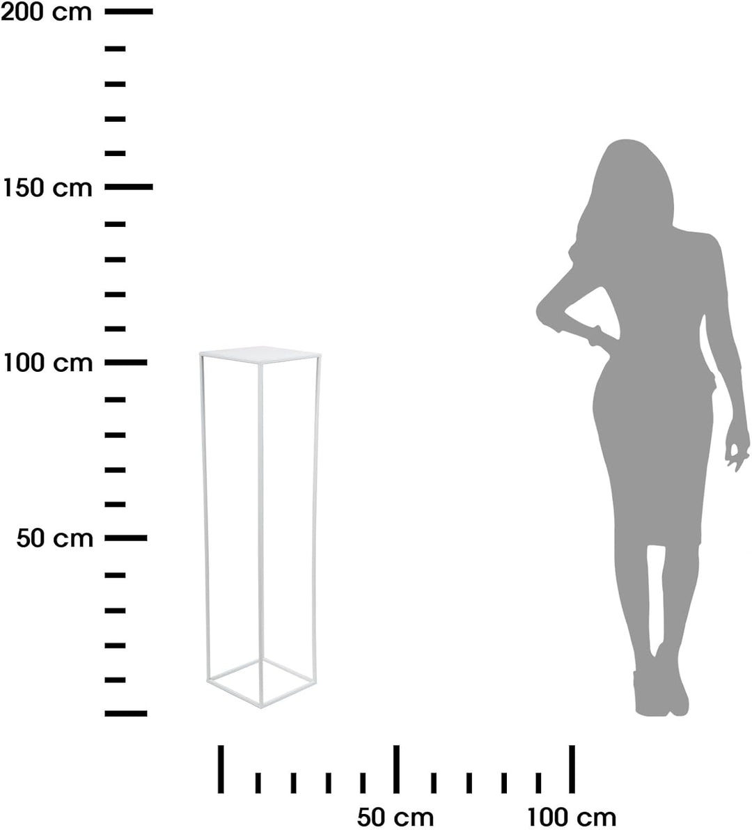 HowHomely Blumenständer Metall Weiss 100 cm Hoch - Solider und Robuster Blumenhocker Metall - Pflanz