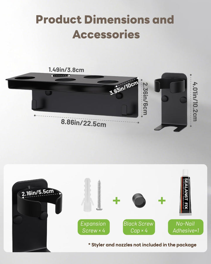 Fönhalter für Shark Flexstyle 5 in 1 Wandhalterung, Kompatibel mit Shark Flexstyle Aufsätze HD430 HD