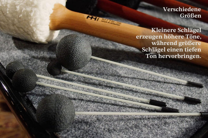 Sonic Energy Gong Reiber Set – 5-teilig – Resonanz Schlägel mit Gummiköpfen – Für Gongspieler, Percu
