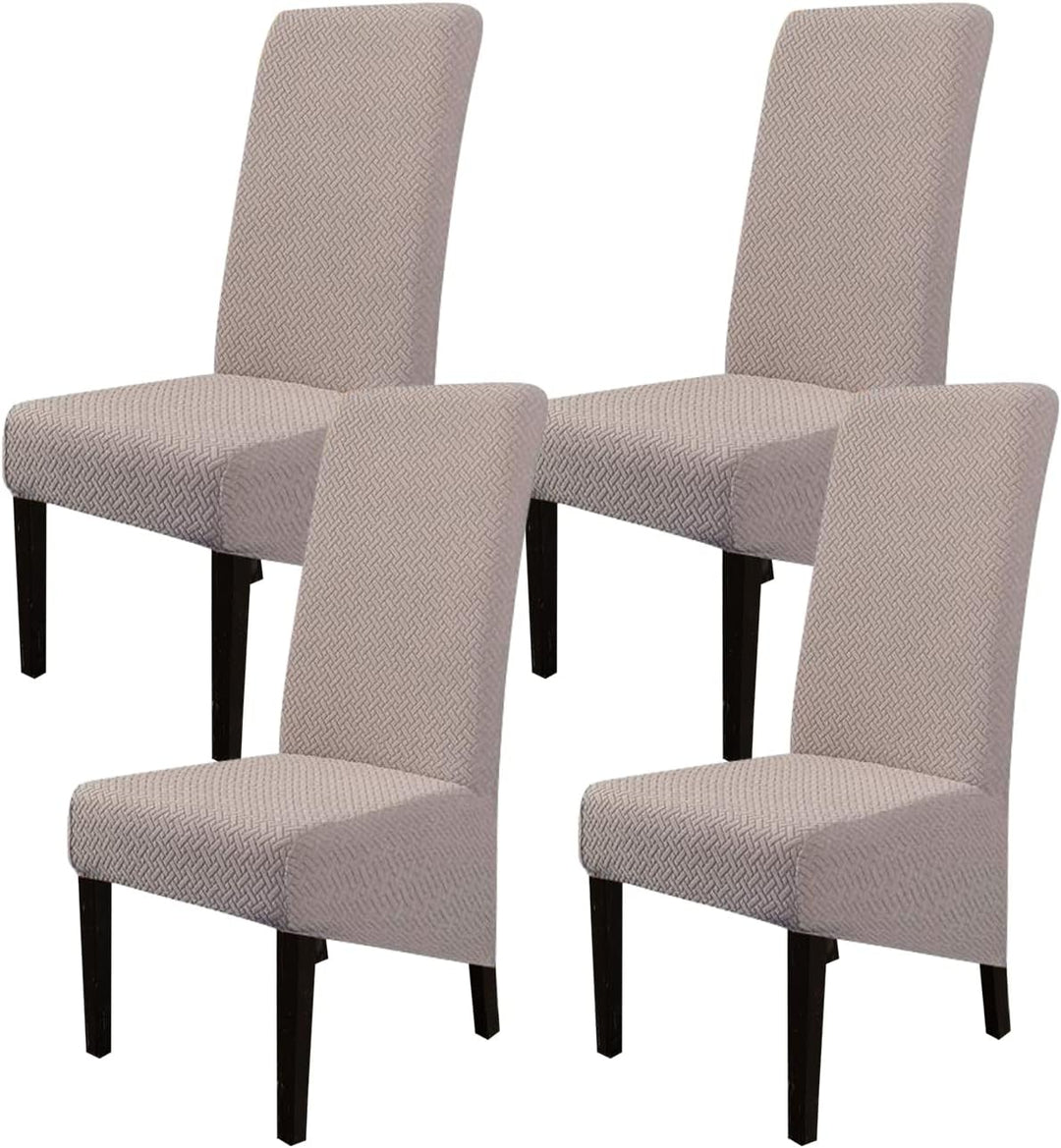 Jaotto Stuhlhussen 4er Set Stretch, XL Stuhlhussen Abwaschbar Waschbarer Elastische, Stretch Stuhlsc