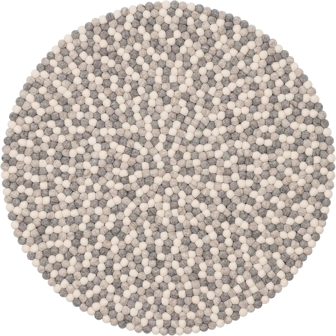 myfelt Hella Filzkugelteppich — Ø 50 cm, ideal für Schlaf-, Wohn-, Kinderzimmer, Flur & Bad 50cm Ø W