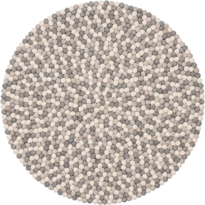 myfelt Hella Filzkugelteppich — Ø 50 cm, ideal für Schlaf-, Wohn-, Kinderzimmer, Flur & Bad 50cm Ø W
