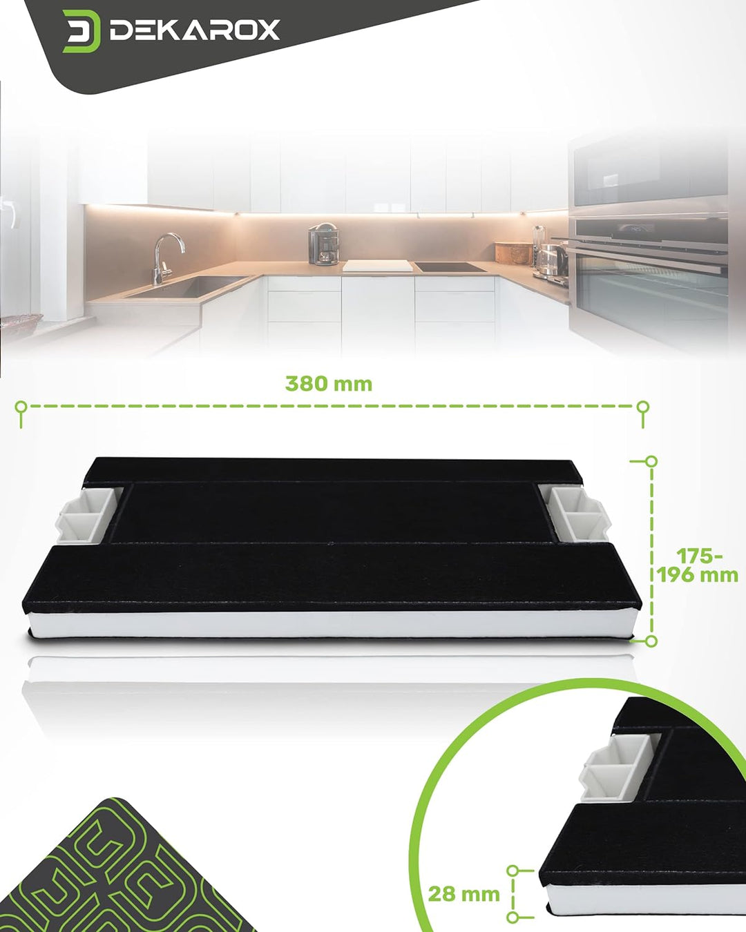 DEKAROX Aktivkohlefilter Filter für Balay Bosch Siemens Neff Constructa Gaggenau 434229 00434229 DHZ