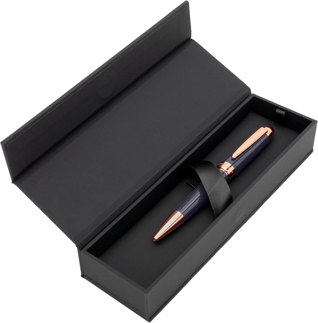 Hugo Boss Kugelschreiber Icon Camel/Chrome aus Messing hergestellt, Farbe: Blau, Abmessungen: 12 x 1
