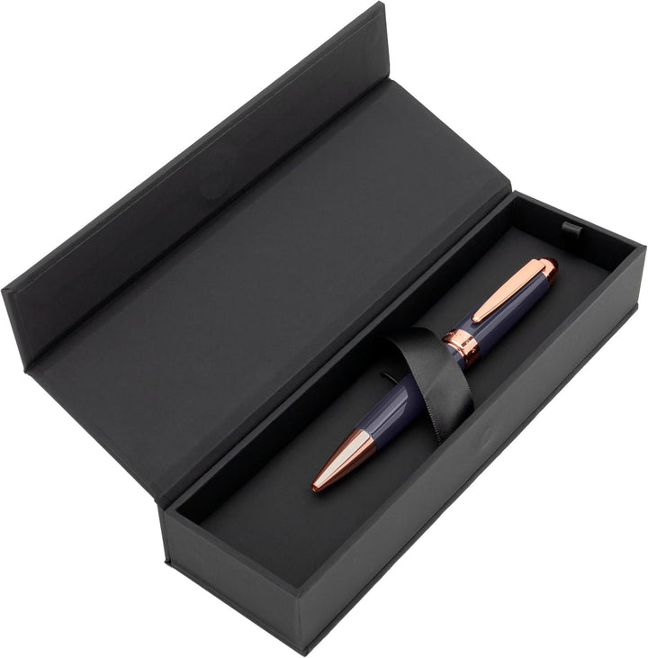 Hugo Boss Kugelschreiber Icon Camel/Chrome aus Messing hergestellt, Farbe: Blau, Abmessungen: 12 x 1