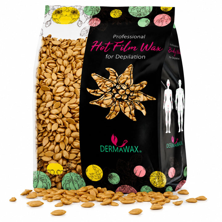 Dermawax 1 kg Gold Waxing Perlen- Professionelle Heisswachs Wachsperlen zur Haarentfernung- Anwendun