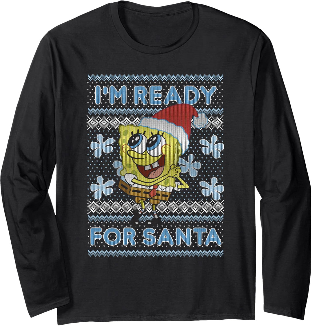 Spongebob Squarepants I'm Ready For Santa Ugly Christmas Langarmshirt