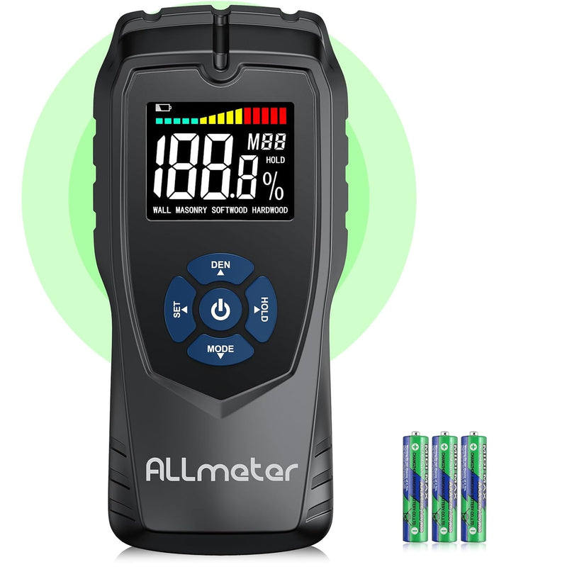 ALLmeter Pinless Feuchtigkeitsmessgerät Wand Stiftloser Holzfeuchtemessgerät mit LCD-Display Tonalar