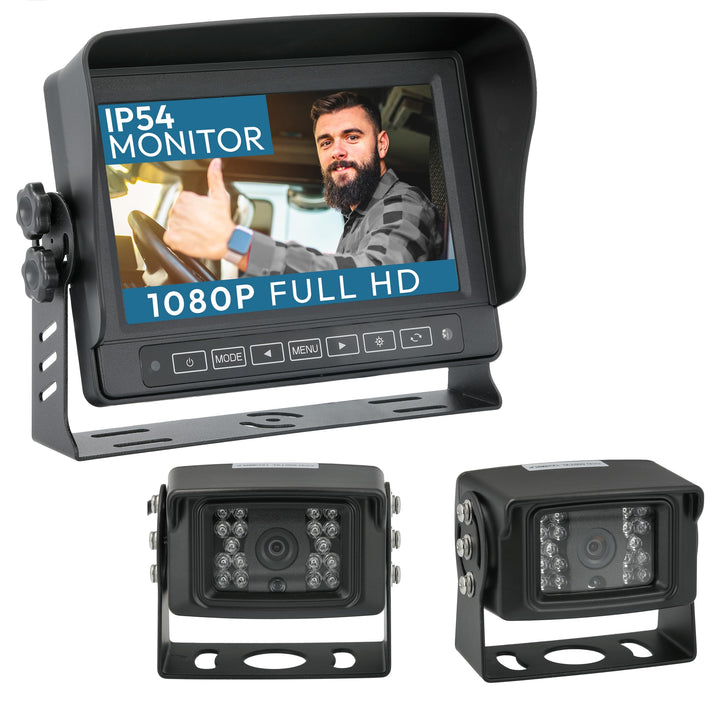 VSG24 Rückfahrkamera 7" Transporter-Set Transit inkl. Kamera, IP54 Spritzwassergeschützter Monitor,