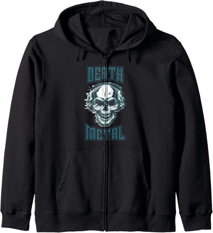 Death Metal Skeleton Bones Goth Genre Kraftvolle Musik Band Kapuzenjacke