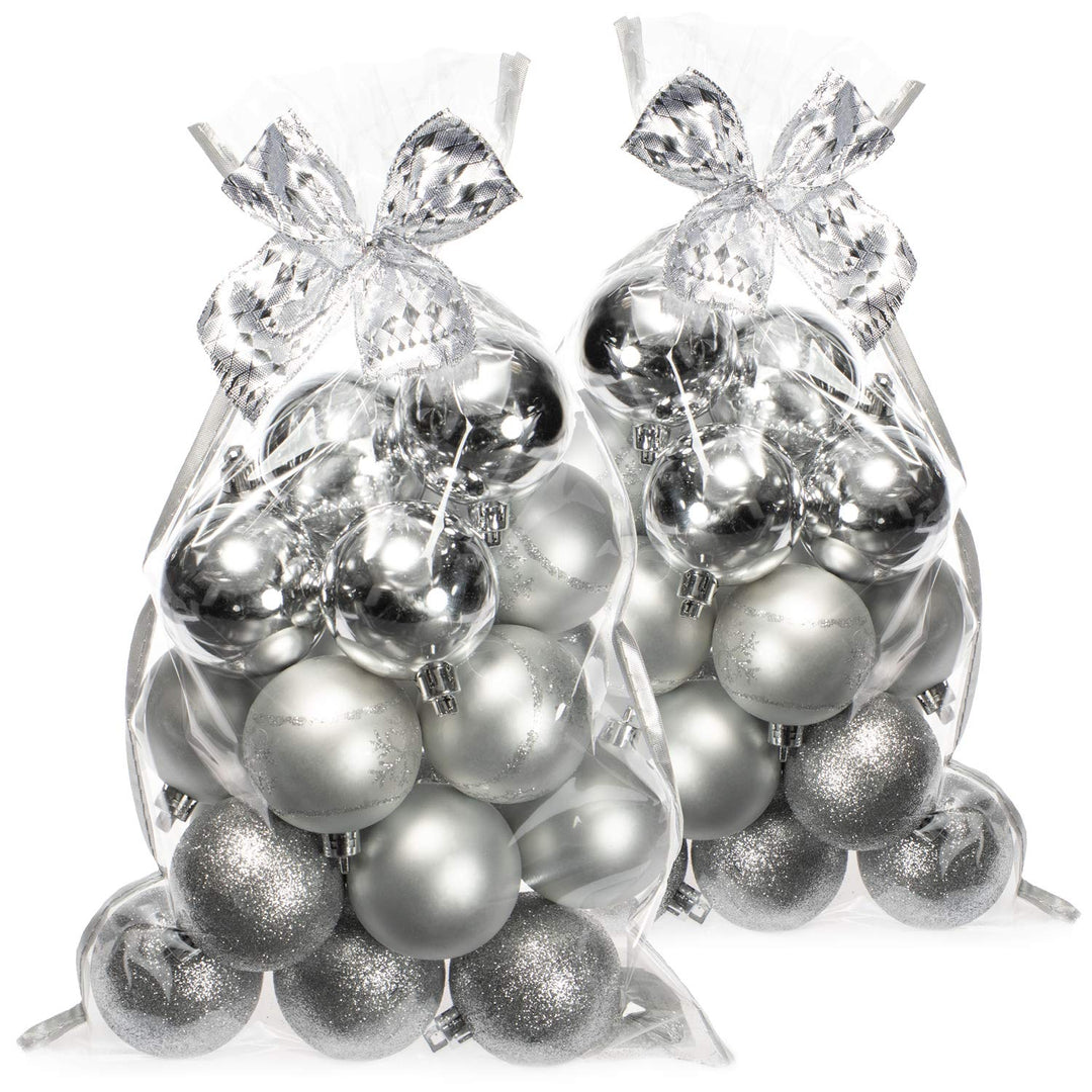 com-four® 40x Weihnachtskugeln, Christbaumkugeln bruchsicher aus Kunststoff für Weihnachten, Baumsch