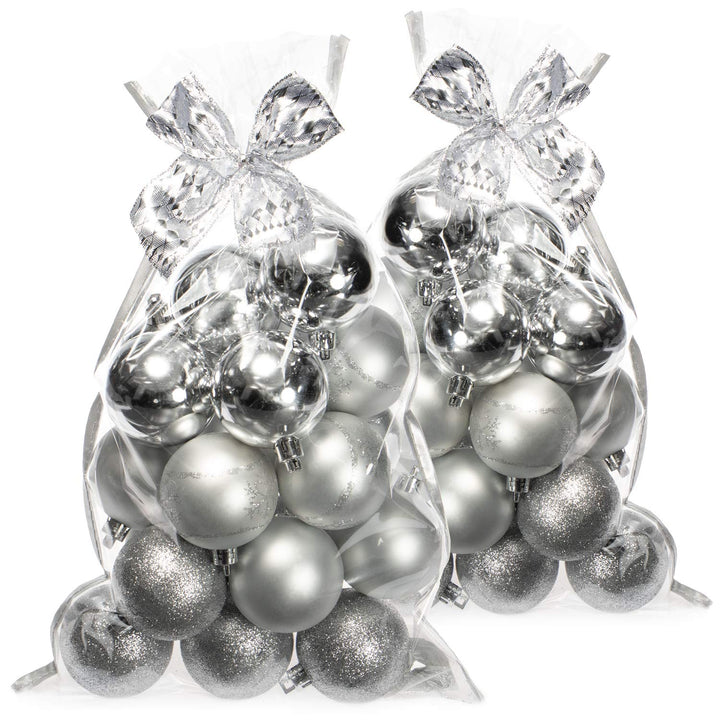 com-four® 40x Weihnachtskugeln, Christbaumkugeln bruchsicher aus Kunststoff für Weihnachten, Baumsch
