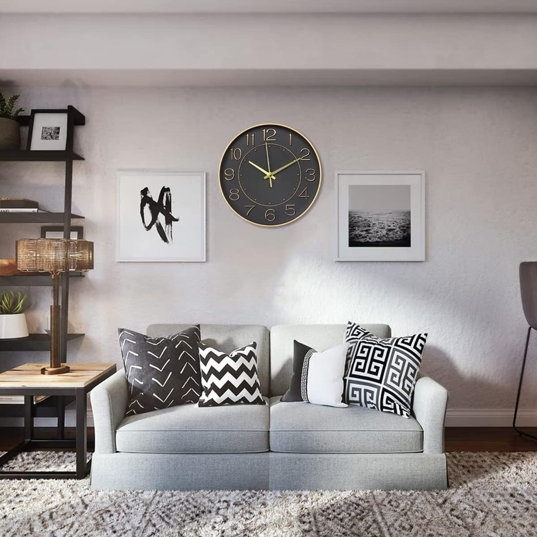 HZDHCLH Kinder Wanduhr Funk-Wanduhr, 25cm Wanduhr Kinder Lautlos Funkuhr,Zeit Automatische Umstellun