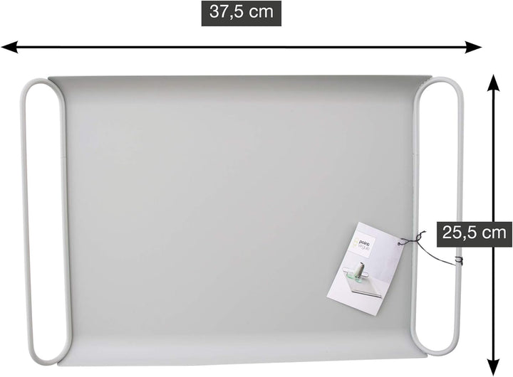 Point-Virgule Serviertablett aus Metall mit Handgriffe, Trendiger deko tablett für Küche, Salbeigrün