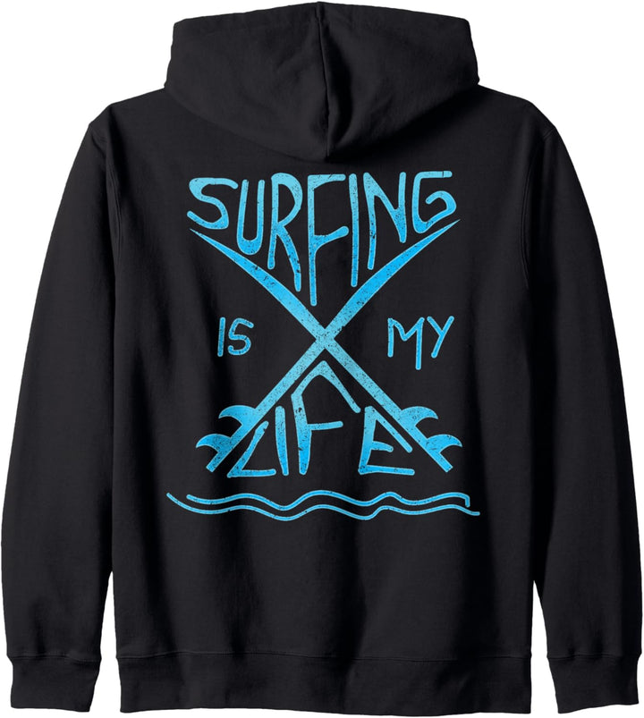 Einfach Surfer Cooles Surfbrett Wellen Hawaiian Surf Kapuzenjacke