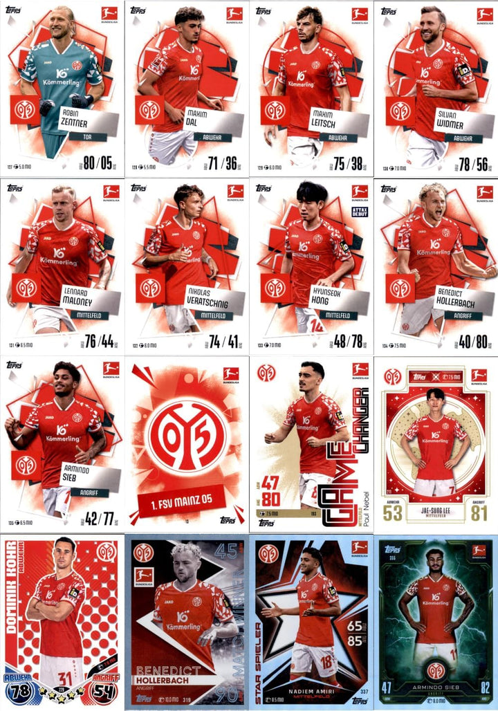 Bundle mit Topps Match Attax Bundesliga - 2025/26 - Mannschaftspaket - 1. FSV Mainz 05 + Exklusive C