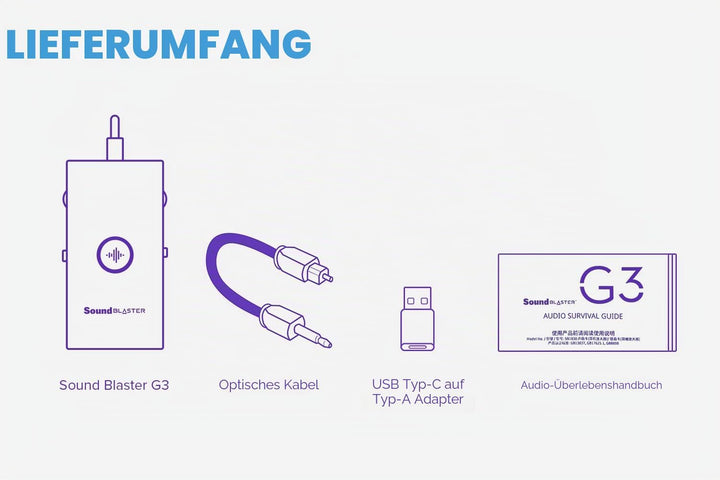 Creative Sound Blaster G3 Tragbare Konsolen-Gaming Externe Soundkarte USB-C DAC-Verstärker, kompatib