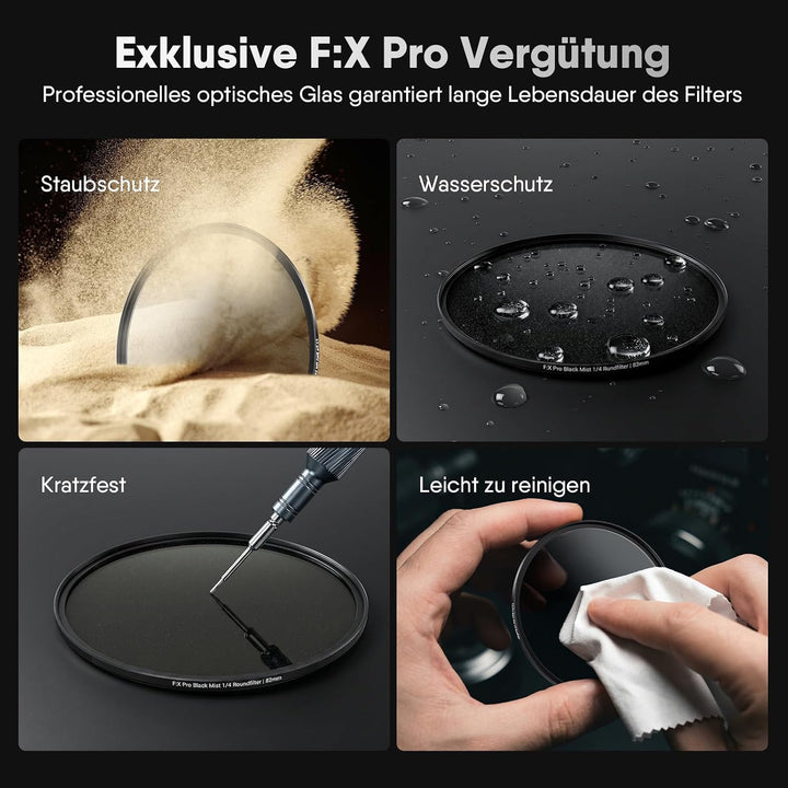Rollei F:X Pro 49 mm Black-Mist Filter 1/4, Black Diffusion aus Professionelles Optisches Glas für P