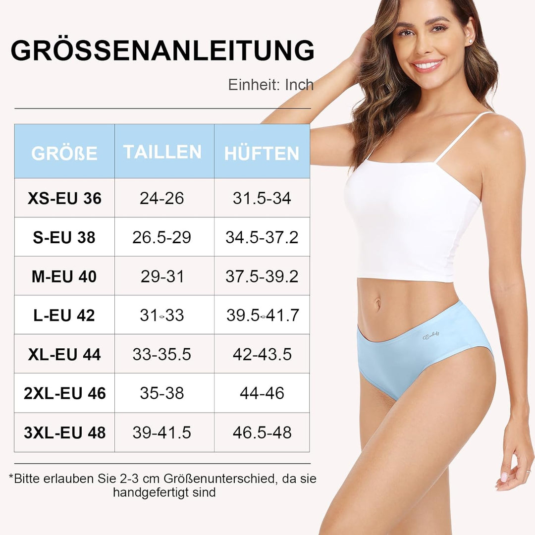 Anqier Unterhosen Damen, 6er Pack Baumwolle Panties Atmungsaktiv Slips Damen Bequeme Hipster Frauen