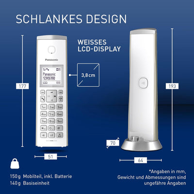 Panasonic KX-TGK220GN Design-Telefon mit Anrufbeantworter (Wecker, Haustelefon (schnurlos), HD-Telef