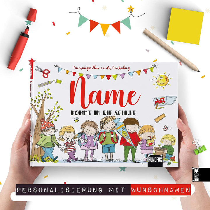 Das Erinnerungsalbum zur Einschulung | Personalisiert mit Wunschnamen - Jedes Buch EIN Unikat für da