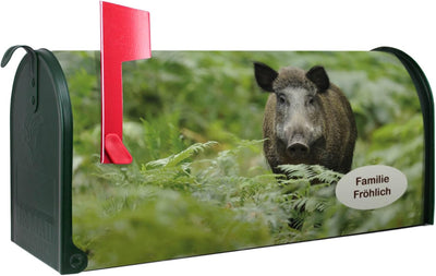 banjado® Amerikanischer Briefkasten individualisiert - US Mailbox/Letterbox mit Motiv Wildschwein 51