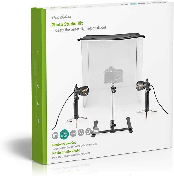 Foto Studio Kit - 400 lm - Faltbar - Hintergründe inkl. - Tragetasche enthalten - Schwarz