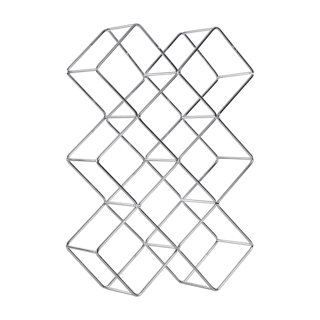 DESIGN DELIGHTS WEINFLASCHENHALTER Quadrat | Metall, Silber, 46 cm | Weinständer, Weinregal, Flasche