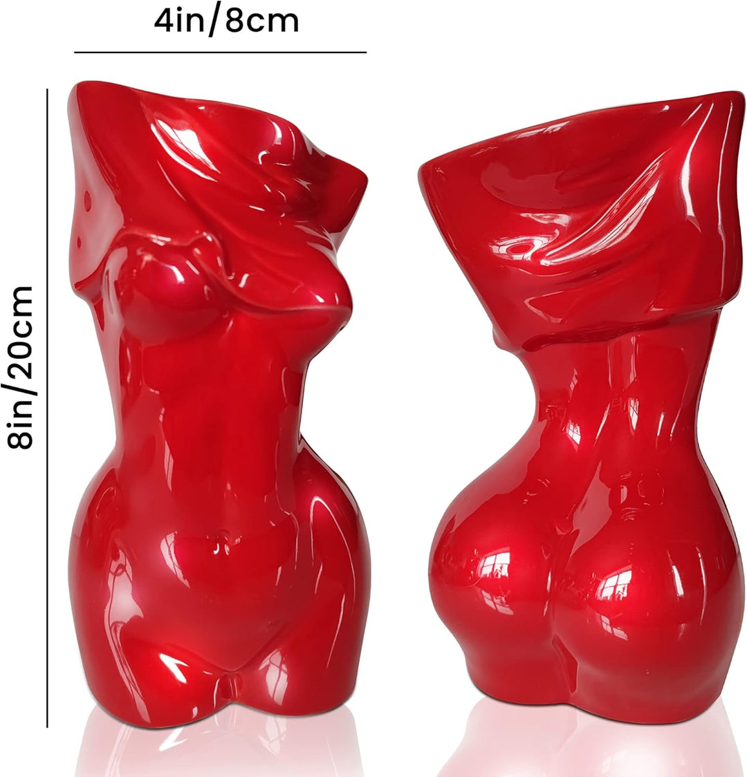 Keramik-Blumenvase, 20,3 x 10,2 cm, moderne Dame, weibliche Frau, Körperform, Vase für Heimdekoratio