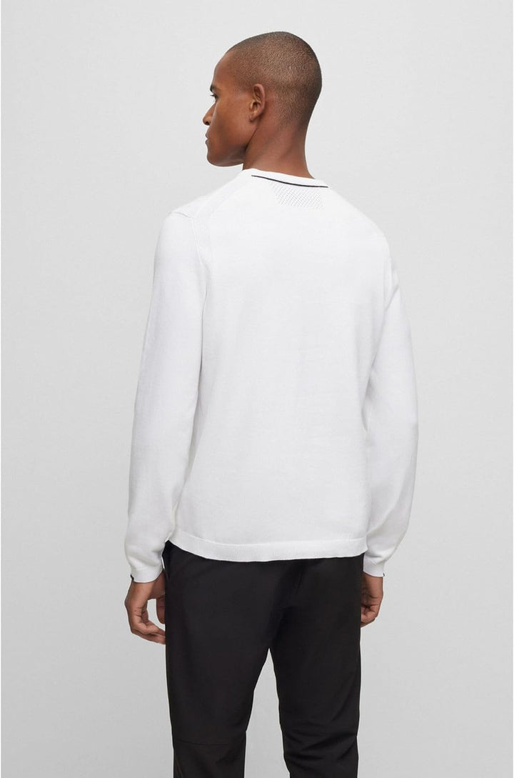 BOSS Herren Ever-X CN Regular-Fit Pullover aus Baumwoll-Mix mit Logo-Print L White100, L White100