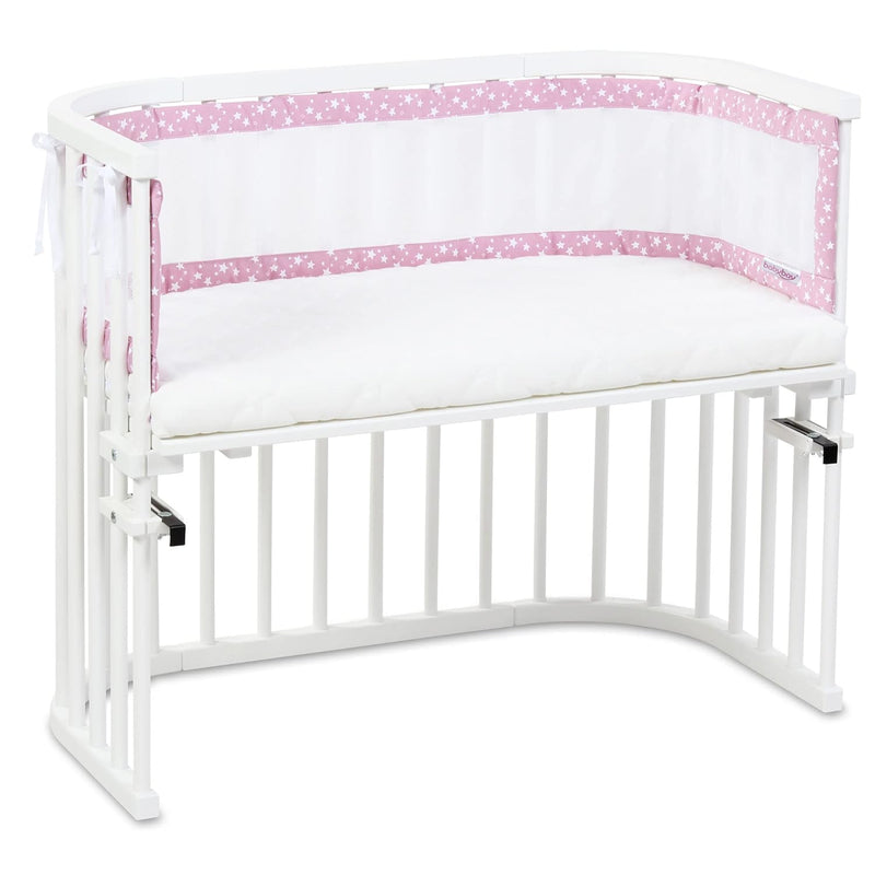 babybay Nestchen Mesh-Piqué passend für Modell Maxi, Boxspring und Comfort, beere Sterne weiss passe