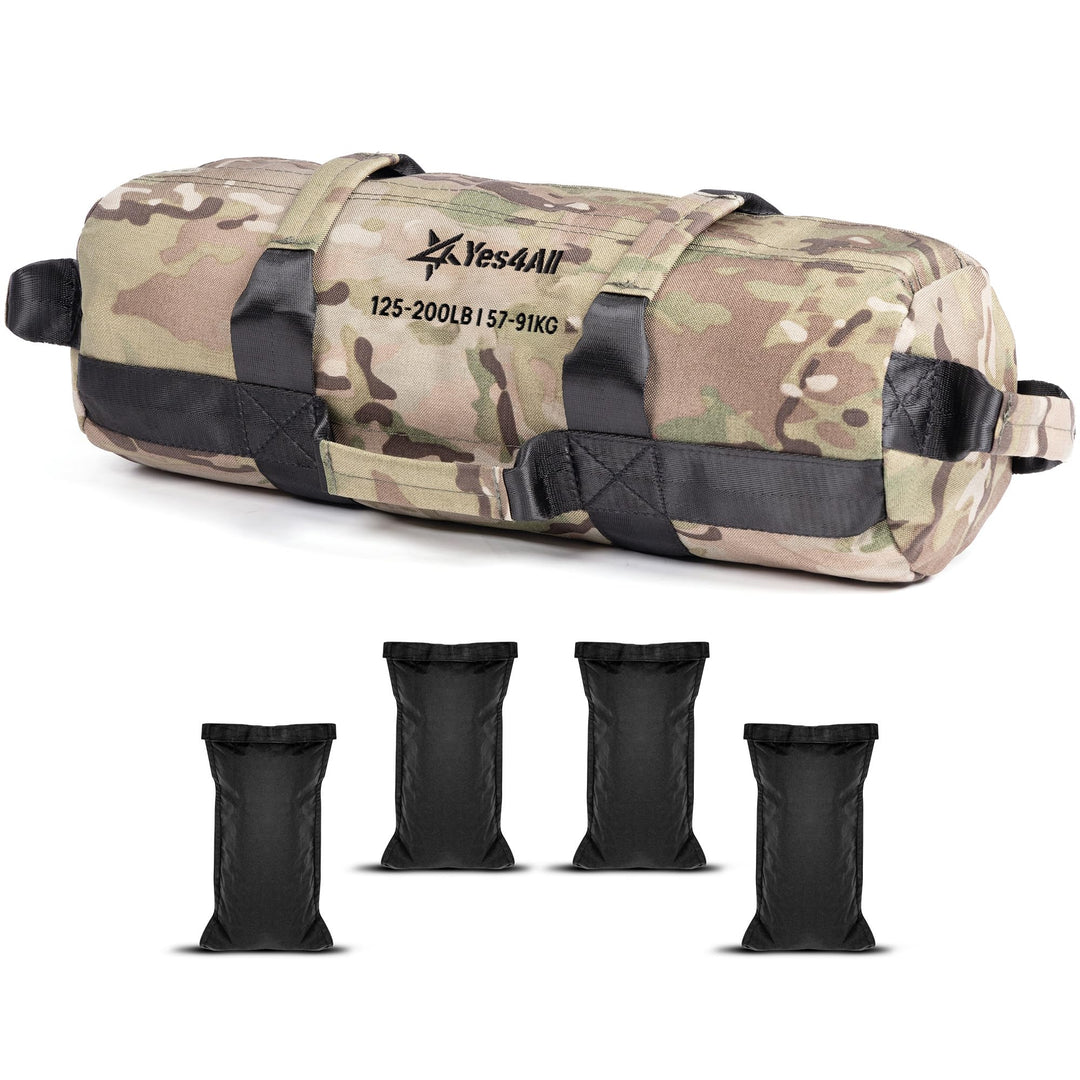 Yes4All Verstellbar Gewichtssack für Fitness mit 7 Griffe - Power bag ideal für Krafttraining, Ungef